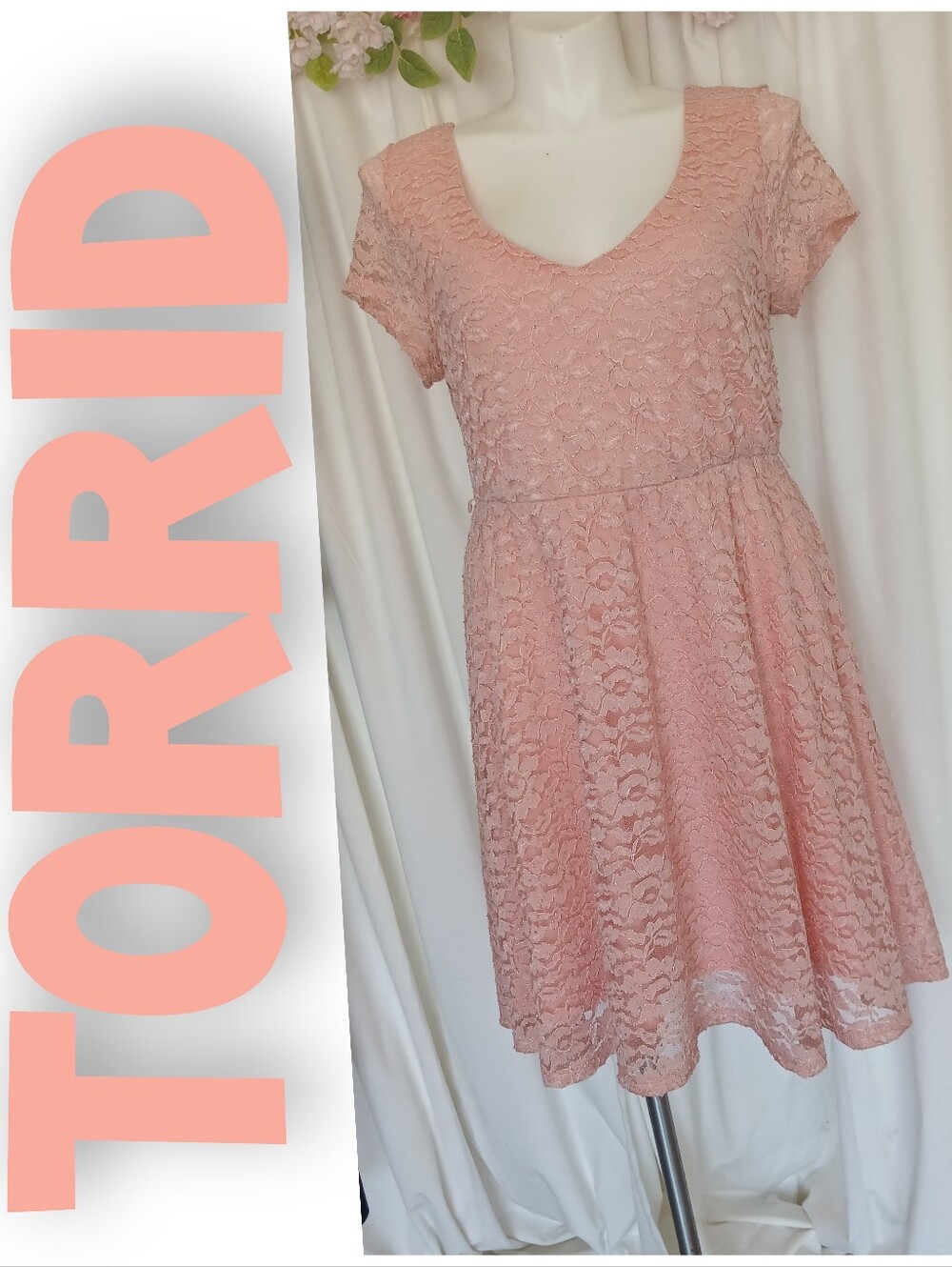 torrid Pink Lace Midi Dress Size 1